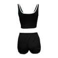 thumbnail image 4 of GJSYRH Workout Sets for Women 2 Piece V Neck Twist Back Sports Bra High Waist Biker Shorts Yoga Outfits, 4 of 6