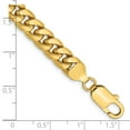 thumbnail image 2 of 14k Yellow Gold Bracelet Chain Styles Curb Men's 7.3 mm 8 in Semi-Solid Miami Cuban with Lobster Clasp, 2 of 2