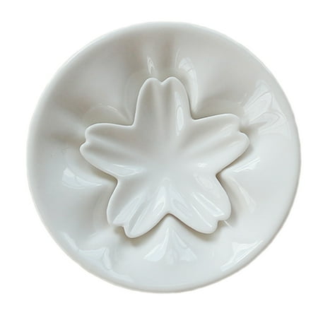 

2 Pcs 1 Set Ceramic Condiment Plate Dipping Plate Nonslip Cutlery Holder (White)