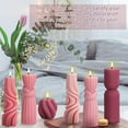 thumbnail image 5 of 6 Pcs Pillar Candles Modern Aesthetic Ribbed Decorative Candle Set Cute Soy Wax Scented Ribbed Decor for Home(Pink,2.36-6.89 Inch), 5 of 13