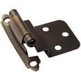 thumbnail image 1 of Overlay Self-Closing Cabinet Hinges - Brushed Oil Rubbed Bronze, 2 Pack, 1 of 2