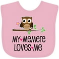 thumbnail image 3 of Inktastic My Memere Loves Me Grandchild Owl for Girl Girls Baby Bib, 3 of 4