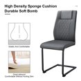 thumbnail image 3 of Sumdeal Modern Dining Chairs Set of 4 ,Metal Kitchen Chairs with PU Leather Padded Seat High Back ,4 Gray Chairs with Black Leg, 3 of 6