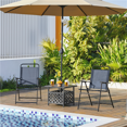 thumbnail image 2 of Renwick Foldable Dining Chairs with Backrest and Armrests, Set of 2, Navy Blue, 2 of 9