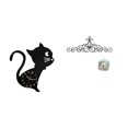 thumbnail image 1 of Reloj de pared,Reloj de pared con diseño de gato para guardería,sala de juegos y interior,Decoración de pared con pergaminos,Decoración de pared con pergamino,arte rústico de metal,Figura, 1 of 8