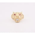 thumbnail image 2 of CZ Tiger Head Ruby Eyes Men’s Adult Ring 10K Yellow Gold, 8.00 Gr – Goldum NYC, 2 of 3