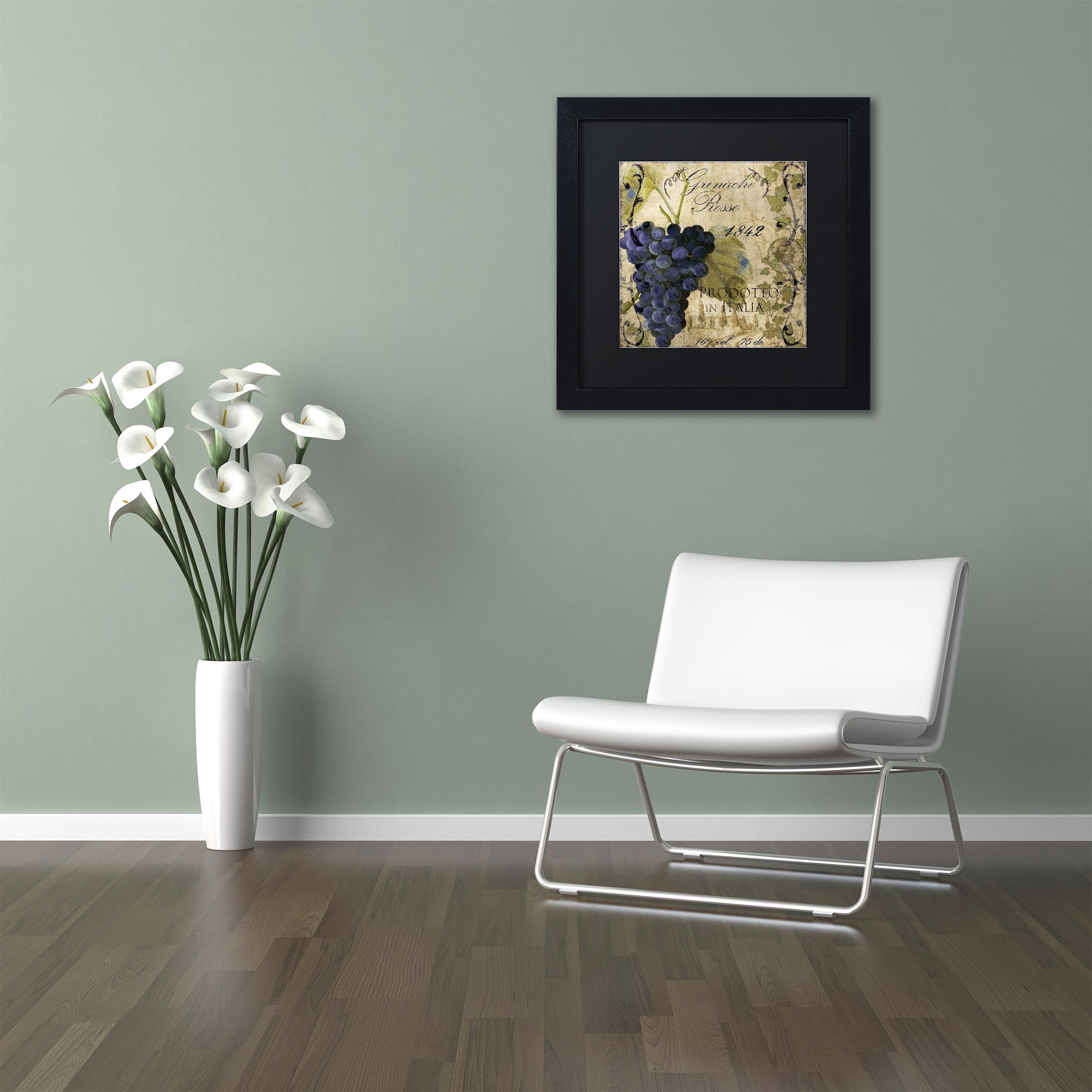 Trademark Fine Art "Vino Italiano III" Canvas Art by Color Bakery Black Matte, Black Frame