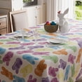 thumbnail image 3 of Easter Colorful Cute Bunny Watercolor Rabbits Tablecloth Rectangle Washable Table Covers for Spring Indoor Outdoor Dining Table Home Party Decorations 60x84 Inch, 3 of 5