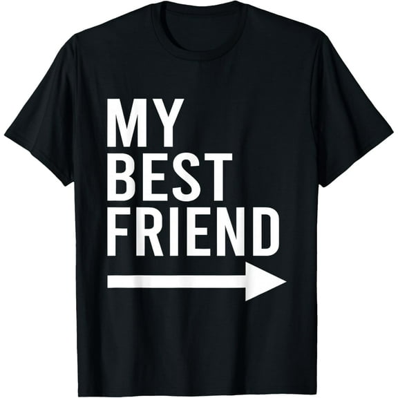 Premium model-Unisex-100% cotton-Funny My Best Friend With Arrow Pointing Left Bestie Design T-Shirt