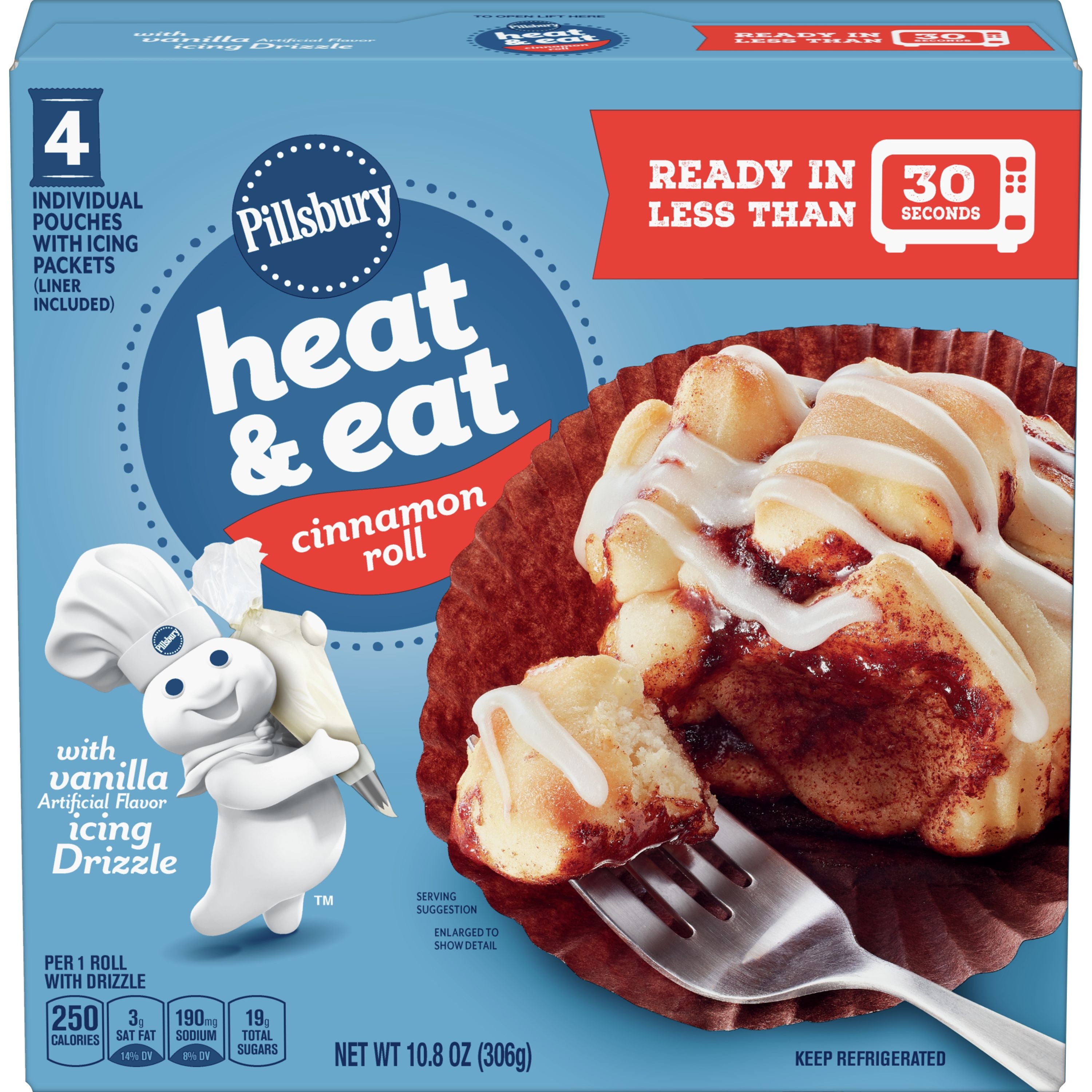 Pillsbury Heat And Eat Cinnamon Roll 4ct