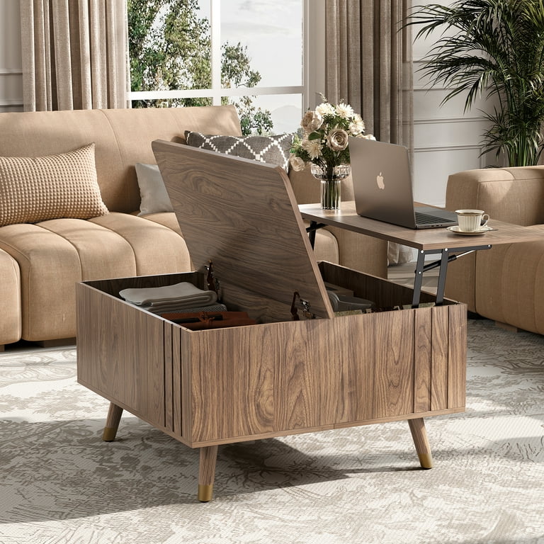 JOINICE Lift Top Coffee Table, Mid Century Modern Square Table