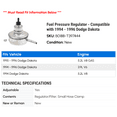 thumbnail image 2 of Fuel Pressure Regulator - Compatible with 1994 - 1996 Dodge Dakota 1995, 2 of 2