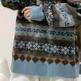 thumbnail image 6 of IROINNID Men's Sweater Round Neck Long Sleeve Jumper Mid-Length Graphic Prints Casual Pullover Diamond Lattice Sweater, 6 of 7