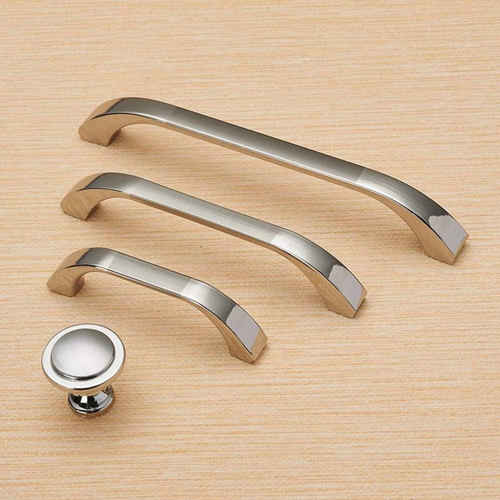 Silver Cabinet Handles 10 Pack Kitchen Cabinet Pulls 2-1/2" Hole Centers Euro Style Drawer Hardware