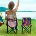 thumbnail image 5 of 600D Oxford Camping Chair Portable Foldable Chair Supports 220 lbs for Picnic, Fishing, Backpacking Colorful Tie-dye with Swirling, 5 of 8
