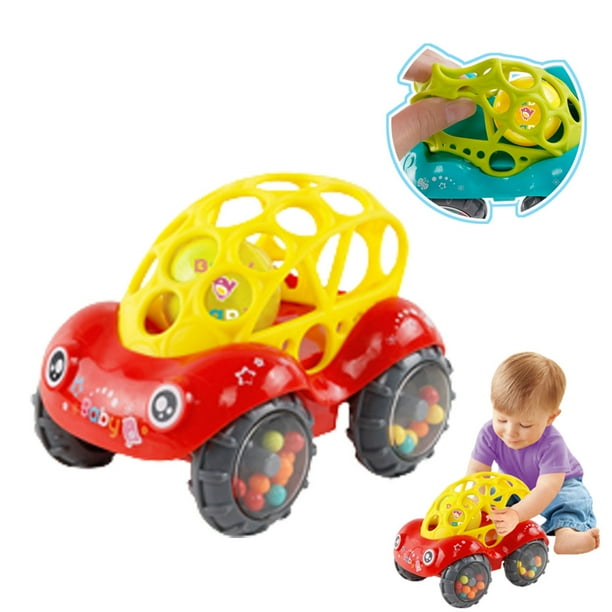 TEANOON Rattle & Roll Sports Race Car Toy Push and Go Vehicle, Easy