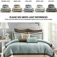 thumbnail image 2 of Madison Park Queen Juliana 9-Piece Charmeuse Comforter Set, Blue, 2 of 5