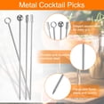 thumbnail image 3 of Uxcell 10Pcs Stainless Steel Cocktail Toothpicks, 4.25 Inch Metal Cocktail Picks Fruit Sticks, Silver Cylinder, 3 of 5