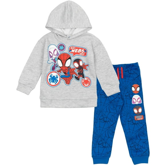 Marvel Long Sleeve Fleece Hoodie Joggers Spidey and His Amazing Friends Outfit Set (Toddler Boys)