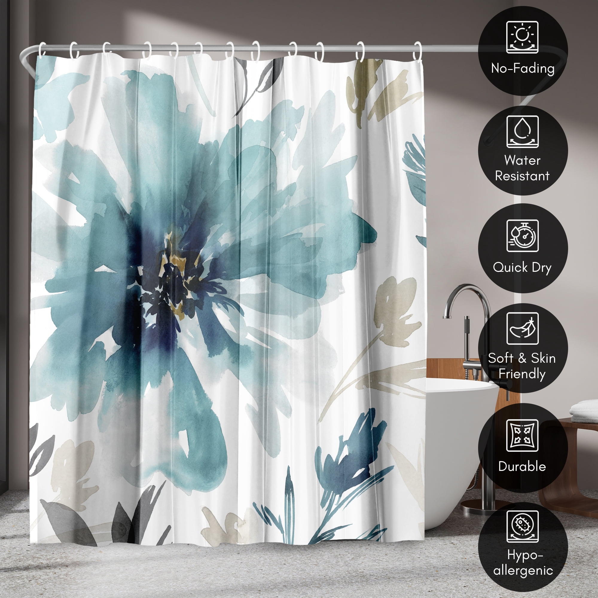 Americanflat 71" x 74" Shower Curtain, Finesse I by PI Creative Art