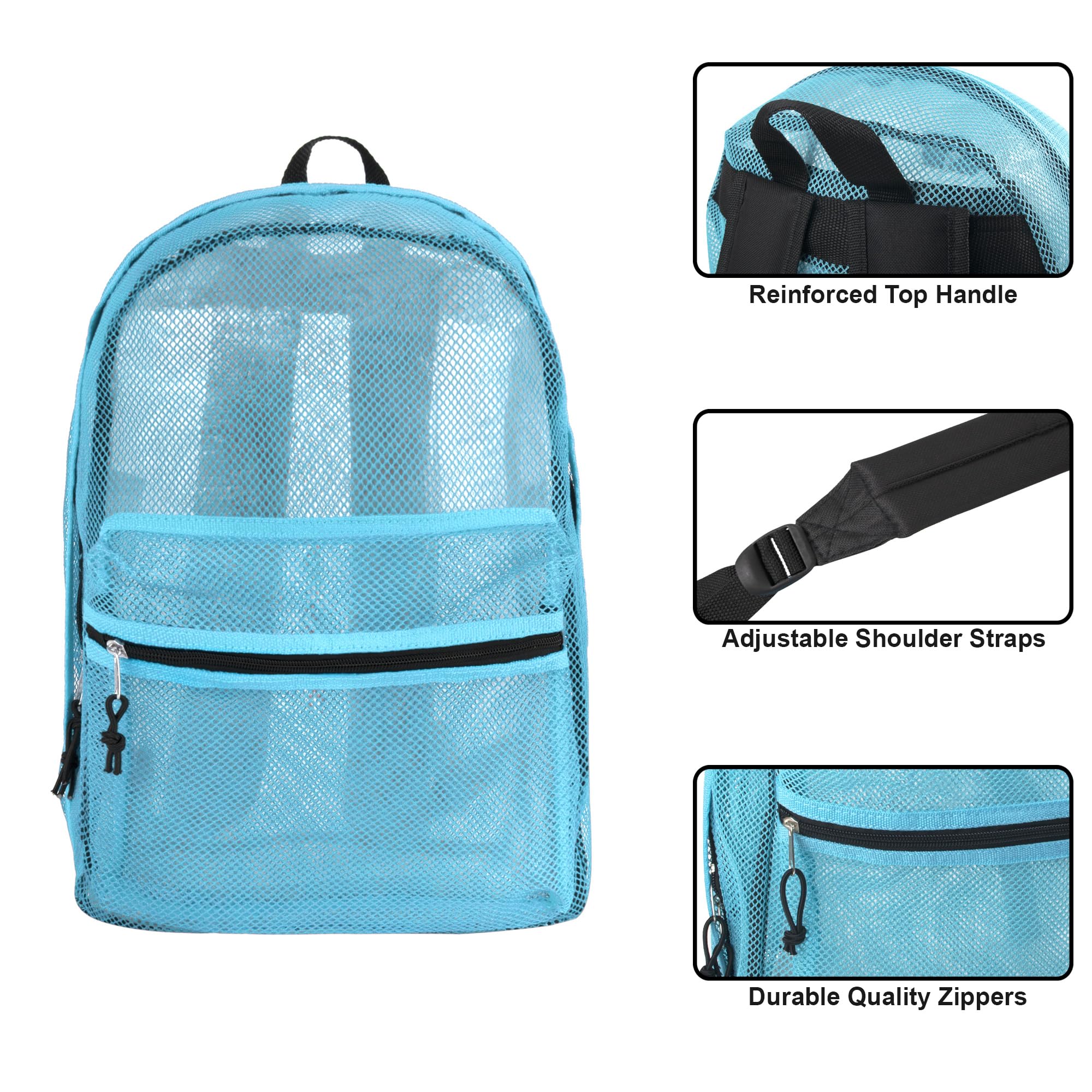 Mochila Transparente de Color Sólido Aprobada para Estadio, para Viajes y Commuting en Azul Claro 2
