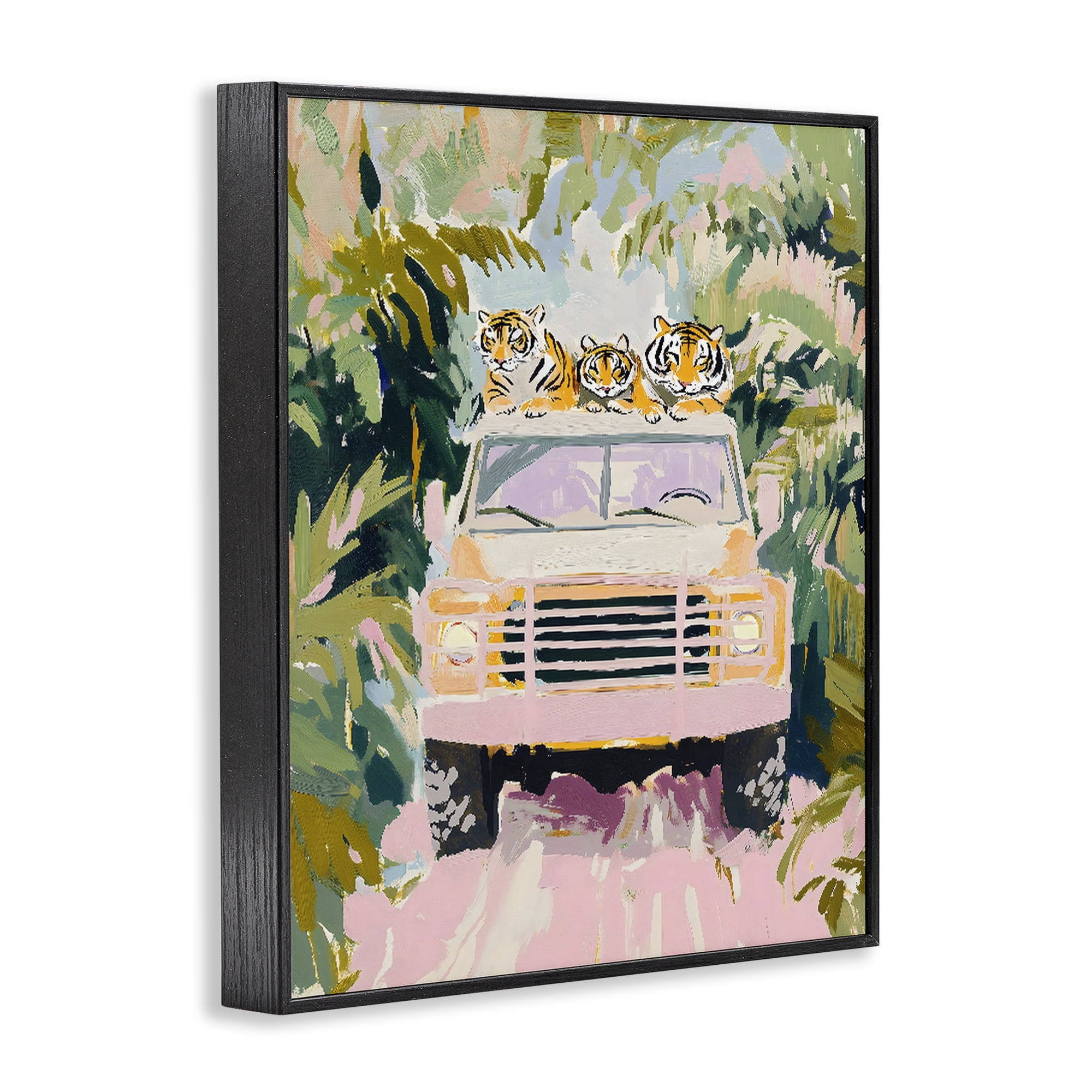 Stupell Industries Safari Trip Tiger Trio Black Framed Giclee Art, design by The Prints Vibe