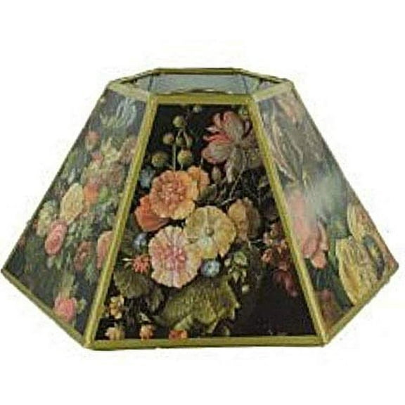 Black Floral Hex 12 Inch Uno Lampshade Replacement
