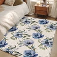 thumbnail image 4 of Navy Blue Floral Area Rug 4x6 FT, Non Slip Kids Room Carpet, Vintage Flowers Elegant Pastoral Rustic Washable Soft Floor Carpet Non-Shedding Throw Rug for Dorm Kitchen Study Room Home Office Bedside, 4 of 9