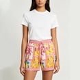 thumbnail image 2 of Women's Casual Shorts,Tropical Fruit Print , Elastic Summer Daily Beach Shorts, High Waist Loose Vacation Beach Shorts, 2 of 5