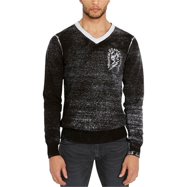 Buffalo David Bitton suéter gráfico para hombre, negro, extragrande