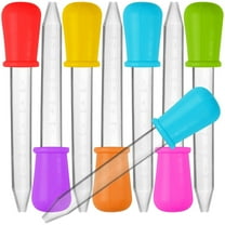 8 Pack Liquid Droppers, Silicone and Plastic Pipettes Transfer Eyedropper with Bulb Tip for Candy Oil Kitchen - 7 Colors