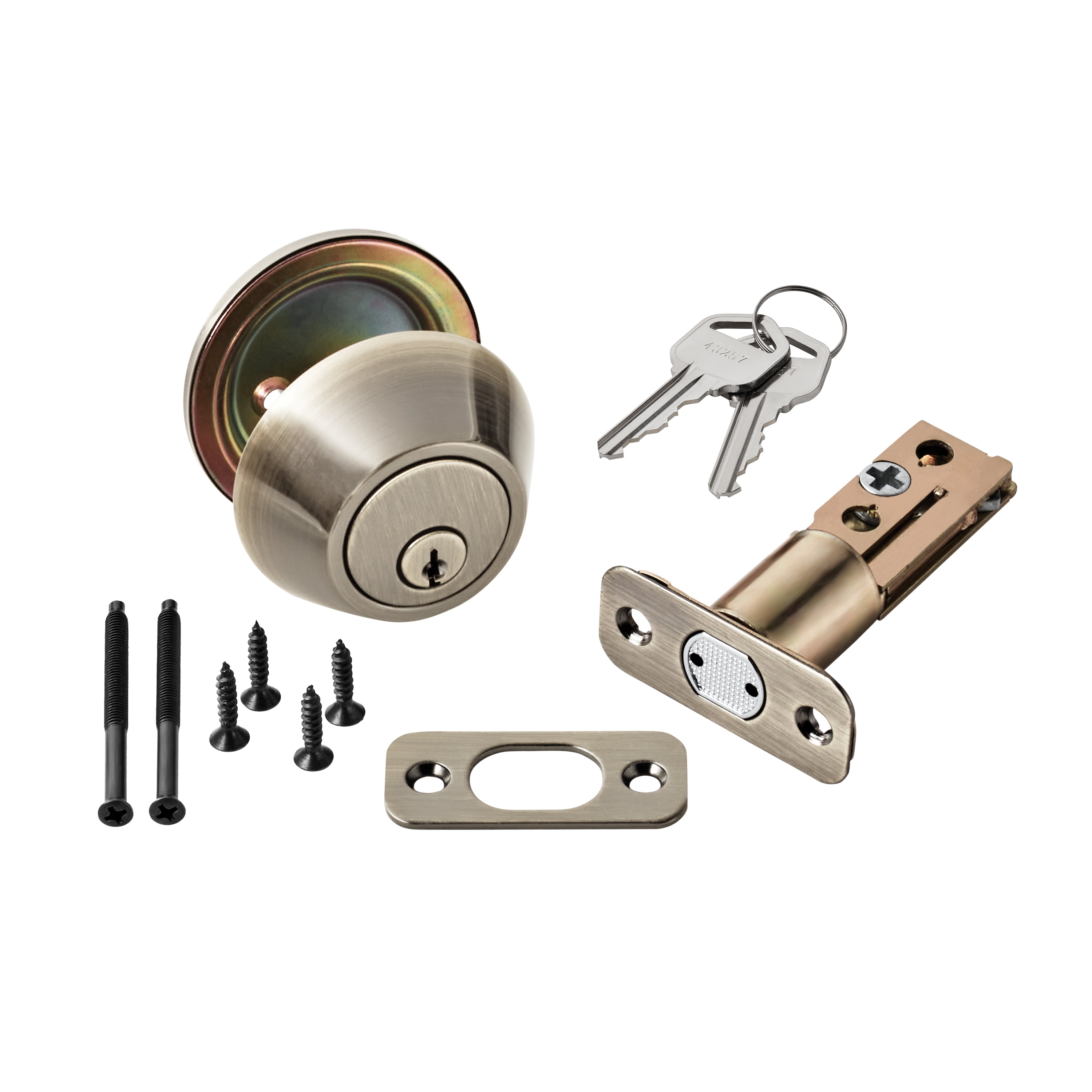 Hyper Tough Keyed Entry Single Cylinder Deadbolt Antique Brass