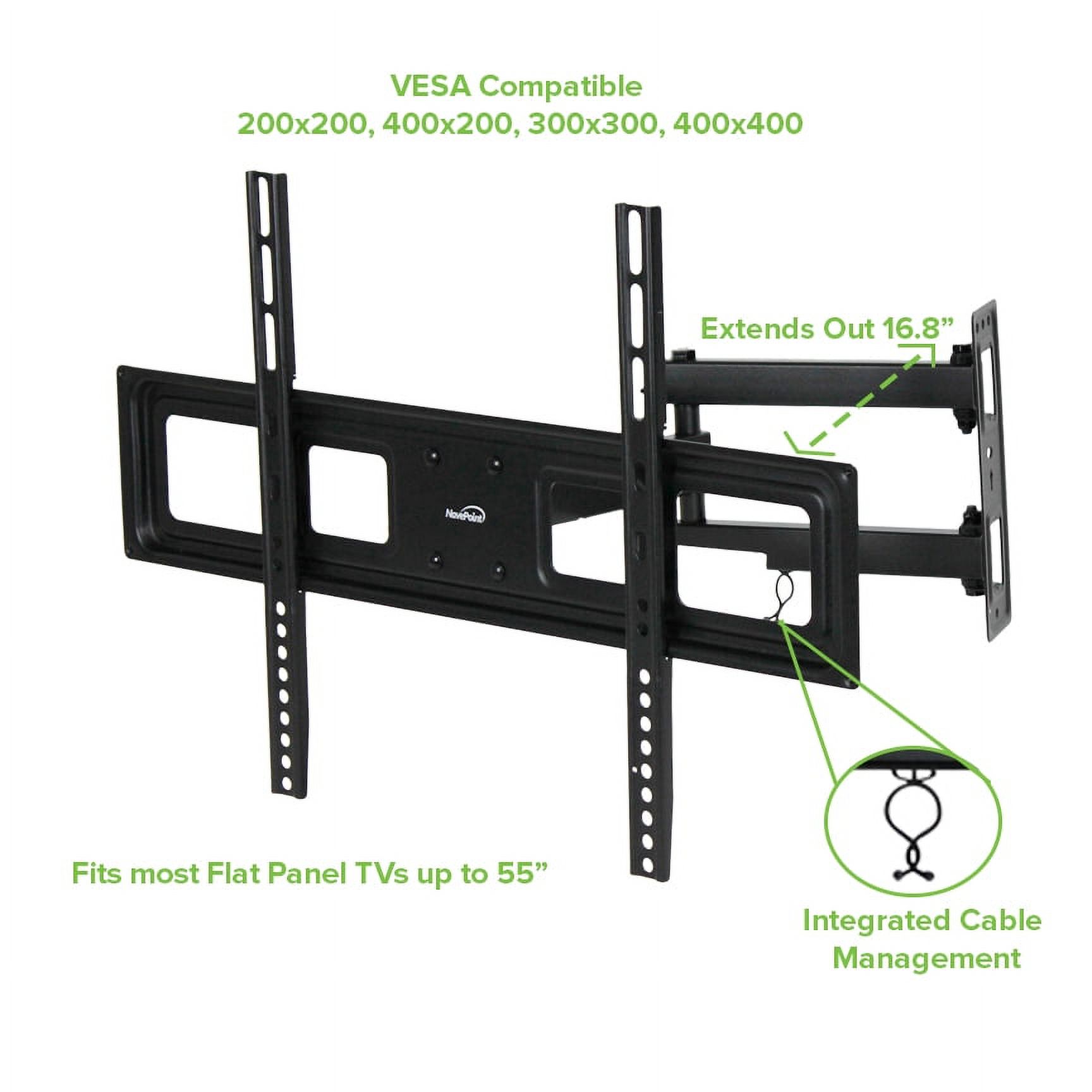 NavePoint Articulating Corner Wall Mount Bracket WithTilt Swivel For LED LCD Plasma Flat Screen TV From 32-55 Inches Black - image 4 of 6