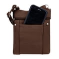 thumbnail image 2 of Roma Leathers Genuine Leather Multi-Pocket Crossbody Purse Bag (Brown), 2 of 5