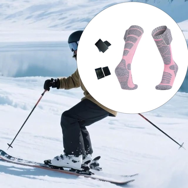 Calcetines térmicos gruesos para niños, calcetines de esquí para ciclismo, deportes al libre, patinaje sobre hielo y acampada. rosa