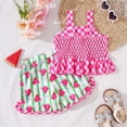thumbnail image 6 of HCNTES Girls Shorts Sets 2 Piece Summer Outfits Sleeveless Tops With Pockets Ruffle Shorts Cute Kids Clothes toddler girl clothes(18-24 Months,Pink), 6 of 9