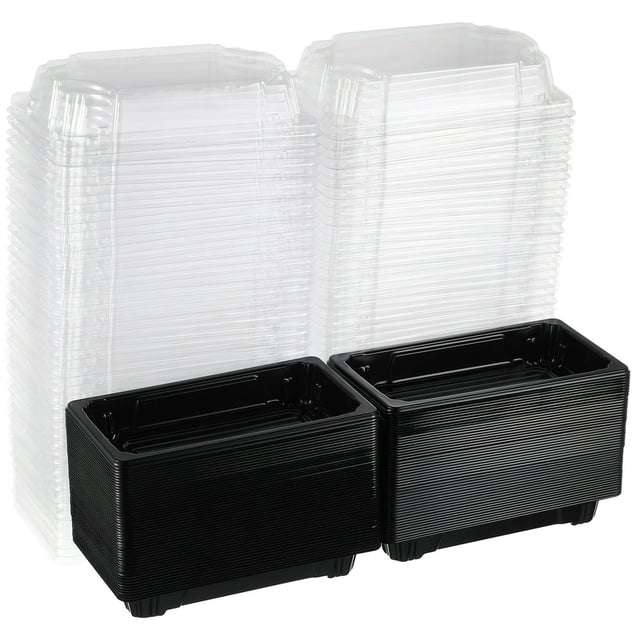 MesaSe 100 PCS Food Tray to Go Containers with Lids Storage Convenient