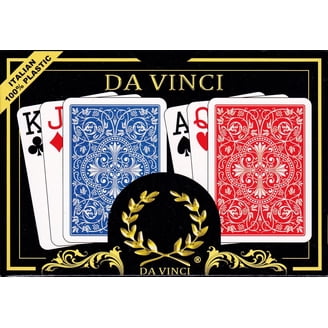 Texas Holdem Poker Cards by Dal Negro (100% Plastic, 2 Decks, Red