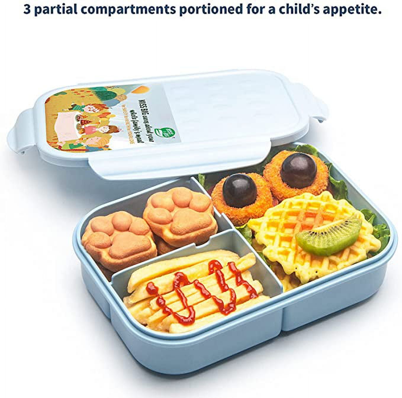 Lunch Box, Bento Box For Kids/adults And Tableware, Lunch Box And 3  Compartment Lunch Boxes Microwave/dishwasher Safe, Picnic, School, Work  Waterproof