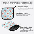 thumbnail image 3 of Yayeee Oven Mitts and Pot Holder Set of 2 Heat Resistant Kitchen Gloves Baking Hot Pad, Light Blue Checkered Heart, 3 of 5