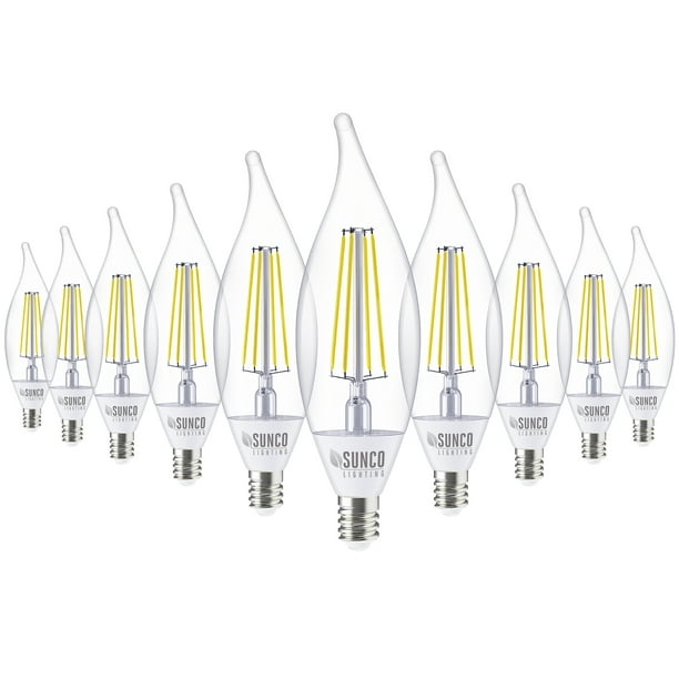 Sunco Lighting Ca11 E12 Led Candelabra, Dusk To Dawn Outdoor Candelabra Light Bulbs