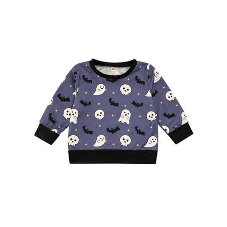 

Ehfomius Halloween Toddler Baby Kid Boys Girls Sweater Skull Round Neck Loose Fall Warm Knitwear for 2-7Y