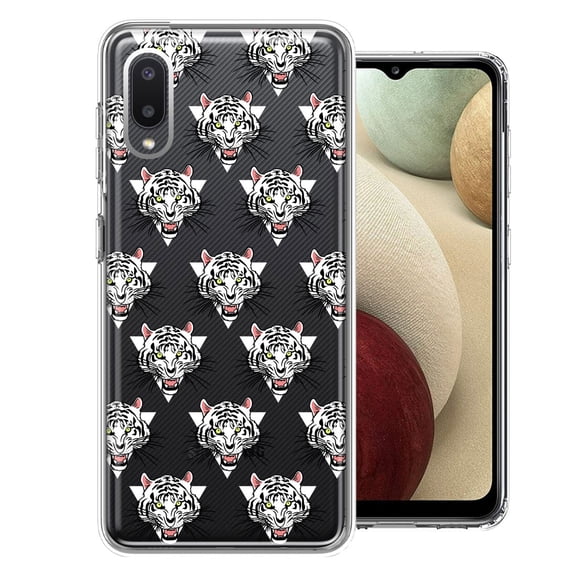 MUNDAZE For Samsung Galaxy A02 Fierce Tiger Polkadots Design Double Layer Phone Case Cover