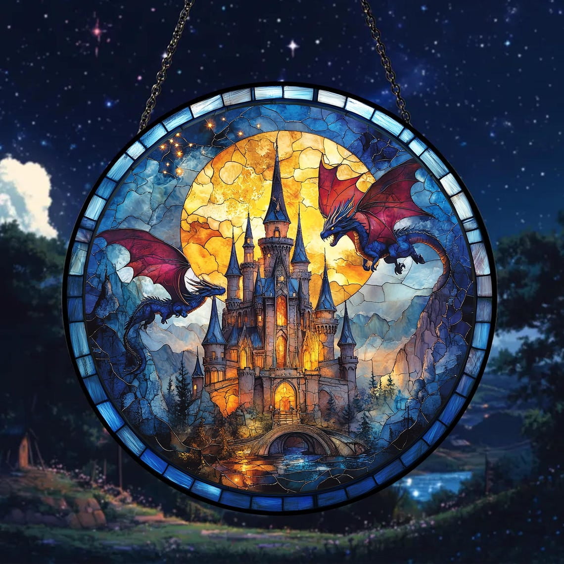 Fourth Wing Dragon Glass Suncatcher v5 Basgiath War College Decor Fantasy Book Lover 6.3 in