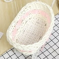 thumbnail image 6 of Handwoven Rattan Style Storage Basket with Wheels | Small Rolling Cart for Candy, Fruit & Snacks | Multi-Functional Home & Wedding Decor Organizer, 6 of 6