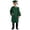 czb# Dark Green20, variant on Unisex Girls Boys Graduation Cap Gown Long Sleeve Solid Color Full Zip Up Pleated V-Neck Loose Fit Relaxed Oversized Long Robe With Pockets Tassel Classic Clothes Outfits,Black,4-5 Years