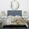 thumbnail image 3 of Designart "Modern Interpretation White and Gold" Abstract Bedding Covert Set - Modern White Bed Set With 2 Shams, 3 of 6