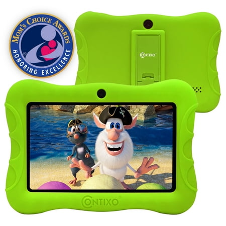 Contixo 7 Inch Kids Tablet Android Wi-Fi Camera 16GB Bluetooth Learning Tablet for Toddlers Children Kids Parental Control Pre-Installed Free Education Apps with Kid-Proof Protective Case, V8-3-ST Green