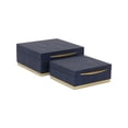 thumbnail image 5 of Zynova Square Gold Accented Box Set - Blue Faux Shagreen - Gold Metal Base -, 5 of 13