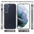 thumbnail image 2 of For Samsung Galaxy S21 FE /Fan Edition Hybrid HD Crystal Clear Hard PC Back Gummy TPU Frame Slim Fit with Chromed Buttons Cover ,Xpm Phone Case [Transparent], 2 of 8
